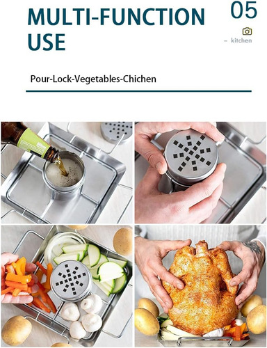 Estante Asador De Pollo, Soporte Vertical De Acero Inox...