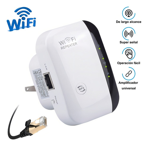 Amplificador De Señal Wifi De 300mbps Wps 2.4g 110/230v Color Blanco
