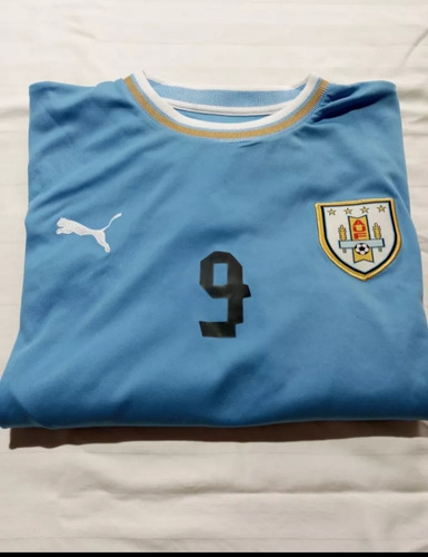 Camiseta Fútbol De Selección Uruguay 2014 Brasil De Suárez (Usado)