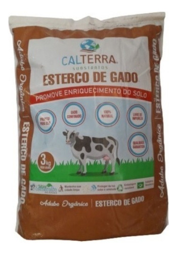 Esterco Bovino Para Plantio 3kg Calterra