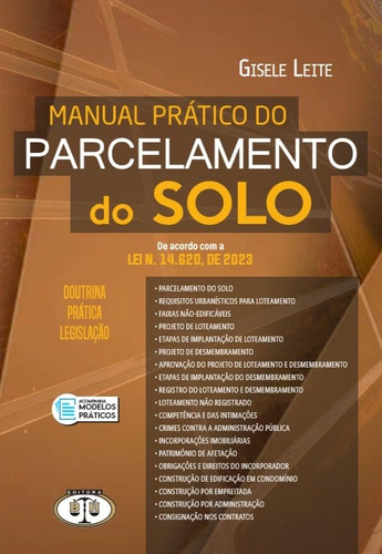 Manual Prático Do Parcelamento Do Solo Capa Comum - B.h - Editora