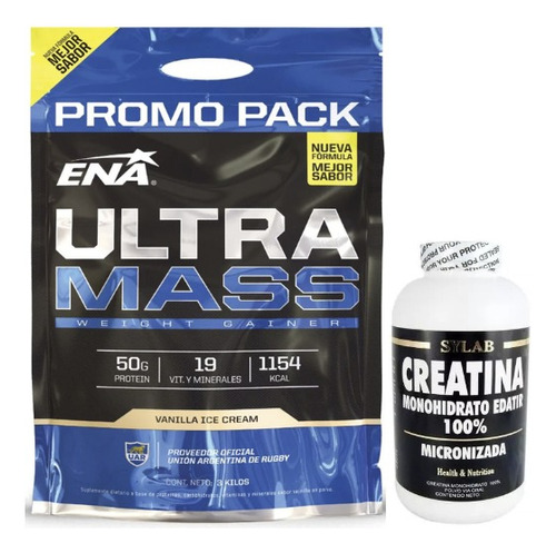 Ena Ultra Mass 3kg + Creatina Sylab 300g