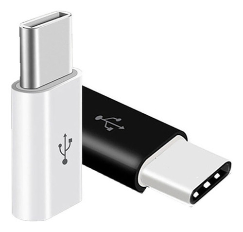 Convertidor de adaptador micro USB macho Female X USB-C (tipo C), color blanco