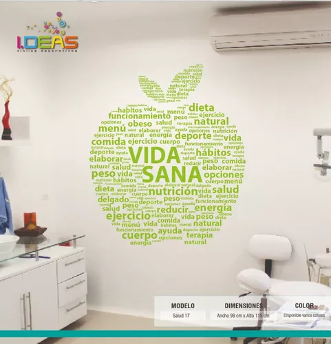 Vinilos Decorativos Frases Consultorio Vida Sana Sticker De Pared 115x99cm