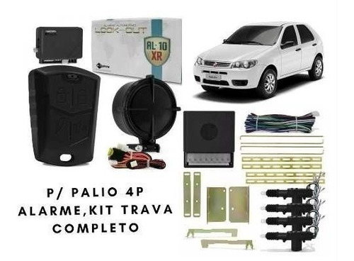 Alarme Palio G1 G2 G3 G4+ Kit Trava C/suporte Especifico  4p