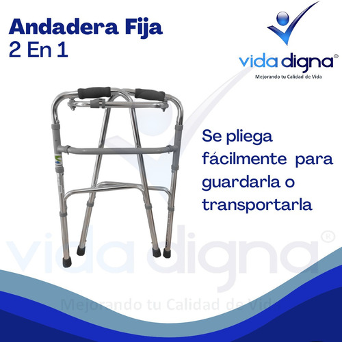 Andadera De Aluminio De Lujo 2 Funciones - Ortopédica Adulto