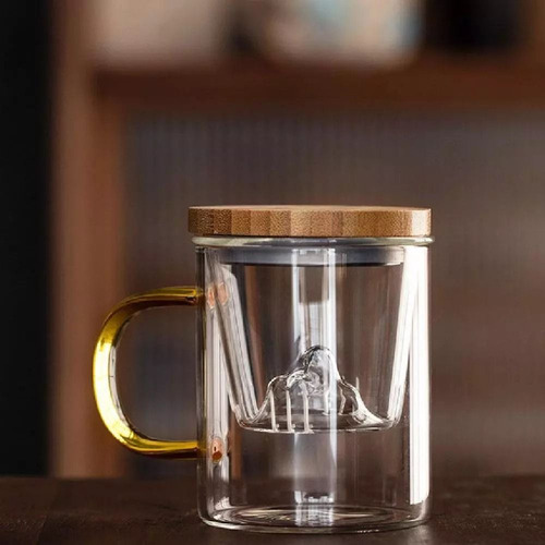 Xícaras De Chá De Vidro Com Tampa Copo De Água 350/500ml Par