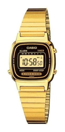 Reloj Casio Retro La670wga-9d Para Dama Elegante Dorado