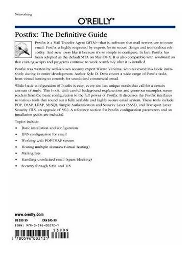 Book : Postfix The Definitive Guide A Secure And Easy-to-us