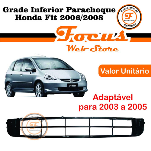 Grade Inferior Parachoque Honda Fit 2006 2007 2008