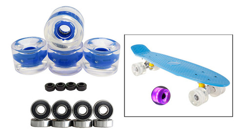 / 4 Piezas 70mm Iluminar Las Ruedas De Patineta Longboard