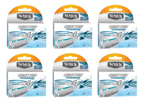 Recambios De Cuchilla De Afeitar Schick Quattro Titanium Par