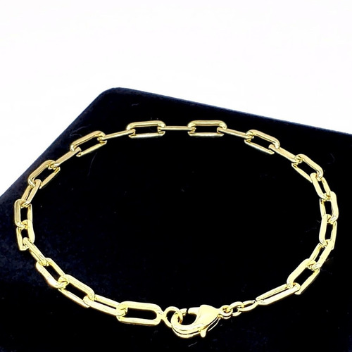 Pulseira Masculina Elos Longos Banho De Ouro 18k 2573