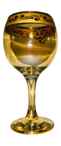 Kit Taça Dourado Vinho Agua Copo Arabe Antigo Retro Dubai