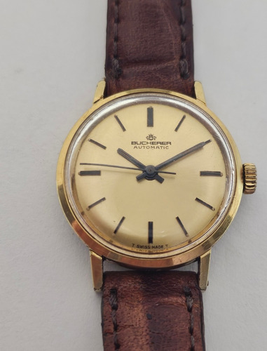 Relogio Bucherer Femenino Antigo Automatico Original Marrom Dourado Dourado (Usado)