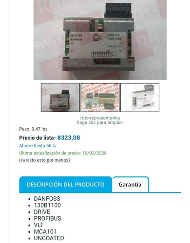 Tarjeta Electrónica Ethernet 130b1100 Profibus Para Variador