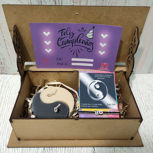 Regalos Original Para Mujer - Vela Artesanal / Box Yin Yang