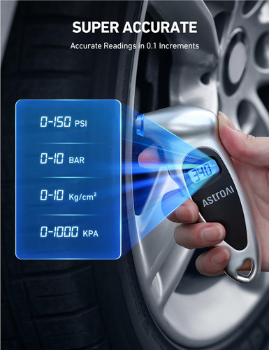 Manómetro Digital De Presión De Neumáticos Astroai 150 Psi,