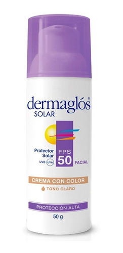 Dermaglós Solar Facial Con Color Fps 50 Tono Claro 50g