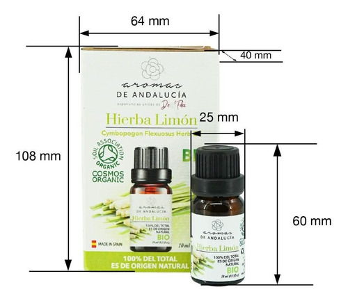 Aceite Esencial Bio Andalucia Aroma A Hierba De Limon 10 Ml