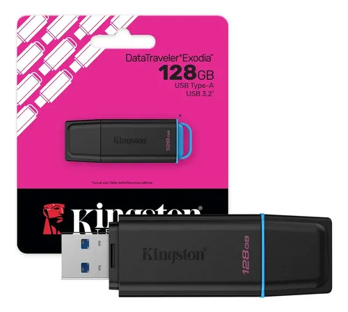 Unidade flash Kingston 128gb Usb 3.2 Datatraveler Exodia G2 Black DTXG2/128GB