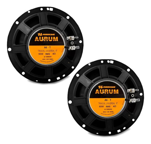 Par Alto Falante 6 Pol 120w Triaxial Aurum Hurricane
