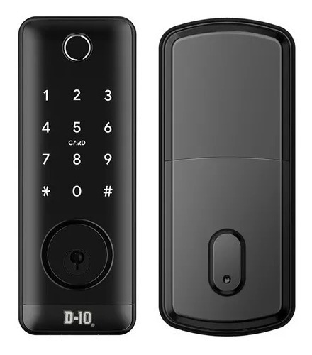 Cerrojo Biometrico D10 T1 Huella Codigo App Negro