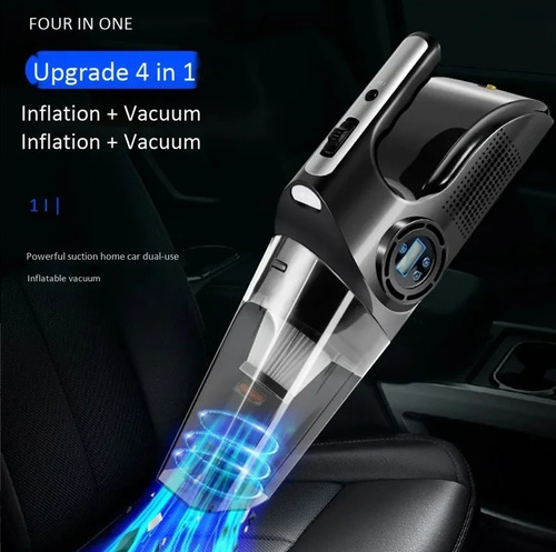 Aspiradora Automóvil 12v 120w Compresor Inflador Led 4 En 1