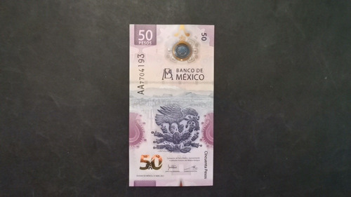 Banco De Mexico Billete 50 Pesos  Serie Aa Año 2021