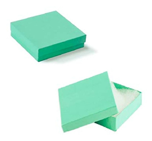 100 Piezas De Algodon Azul Verdoso Lleno De Joyas Cajas De