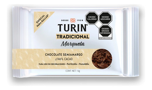 Marqueta De Chocolate Semiamargo Turin 1kg