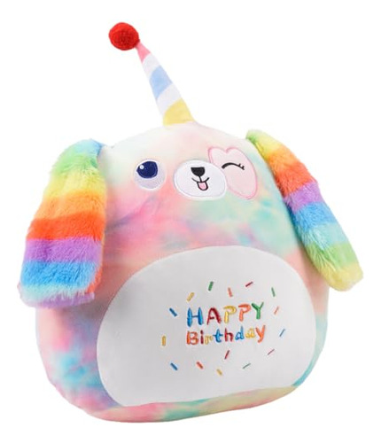 Almohada De Peluche De Perro Arcoíris 40 Cm Cumpleaños