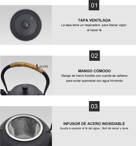 Juego De Teteras De Hierro Fundido De 300ml Tazas De Té De