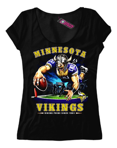 Remera Mujer Minnesota Vikings Equipo Nfl 54 Dtg Premium