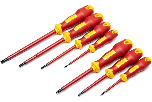 Destornilladores Sata Para Electricistas, Aislado Vde, 7u