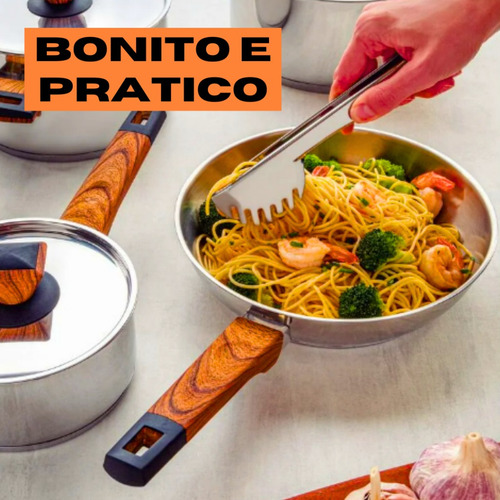 Kit 2 Pegadores Universal De Massa Macarrão E Saladas Inox