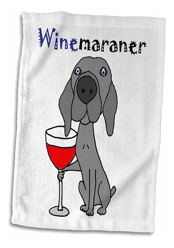 3d Rose Funny Weimaraner Perro Bebiendo Vino Tinto Es W...