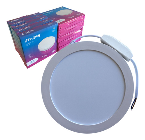 Plafón Led Plástico Redondo 12w 160×27 Mm Combo X 10 Unid