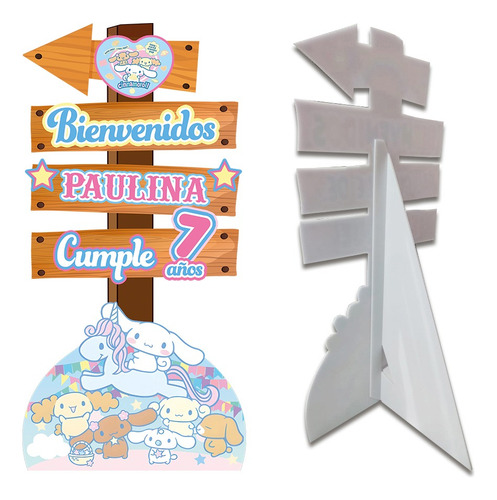 Figura Coroplast Letrero Bienvenida 1m Cinnamorroll