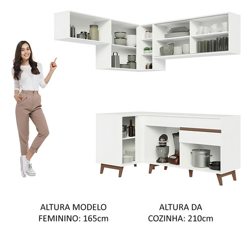 Cocina Integral Completa Modular Madesa Reims 332cm Color Blanco