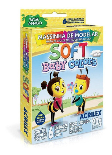 Massinha De Modelar Soft Baby Colors 6 Cores Acrilex 07370