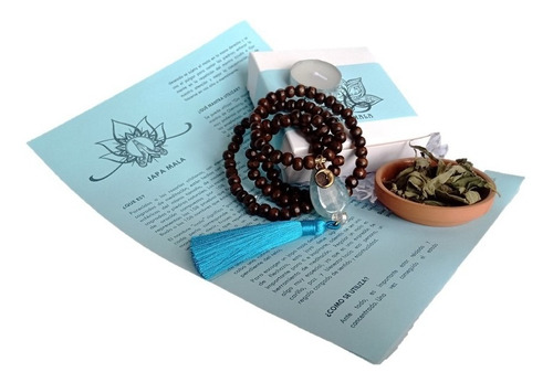 Imagen 1 de 8 de Japa Mala Meditación Kit Rosario Tibetano + Salvia + Vela