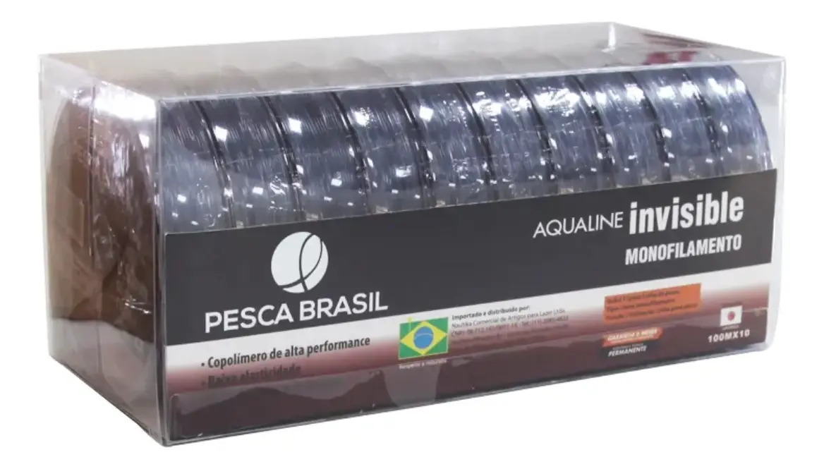 Linha de Pesca Monofilamento Pesca Brasil Invisible para Pesca Esportiva