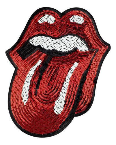Parche Rolling Stones Rojo Lentejuelas