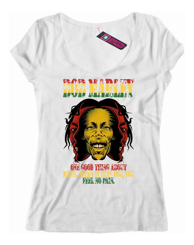 Remera Mujer Bob Marley Reggae Rap 17 Dtg Premium