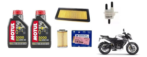 Kit Service Motul 5000 + Filtros Bajaj Rouser Ns 200 - Gb 