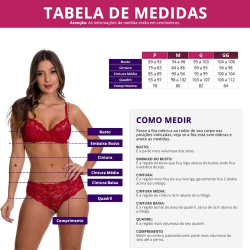 Imagem 6 de 6 de Camisola Vermelha Transparente Em Tule E Renda - Gl271