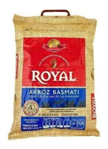 Imagen 1 de 3 de Arroz Basmati Royal Sin Gluten Premium Desde Himalaya 4.5 Kg