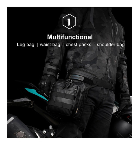 Imagen 10 de 10 de Bolsa Para Pierna Motociclista Mochila Impermeable Rhinowalk