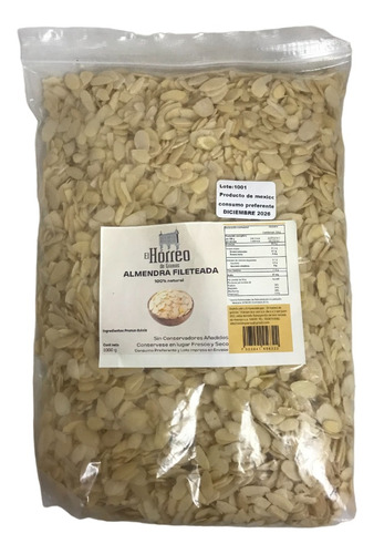 Almendra Natural Fileteada De Alta Calidad 1 Kilo